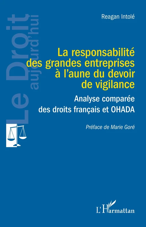 La responsabilité des grandes entreprises à l’aune du devoir de vigilance - Reagan Intolé - Editions L'Harmattan