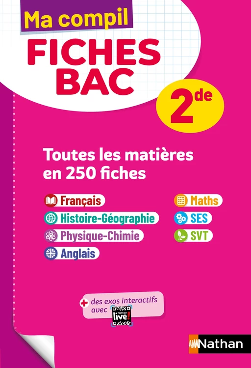 Toutes les matières Seconde - Ma Compil fiches BAC - Programme 2024-2025 - Tout-en-un 2de - Français, Histoire-Géographie, Physique-Chimie, Anglais, Maths, SVT, SES - EPUB - Marie Aillet, Anne Cassou-Noguès, Emilie Dhérin, Séléna Hébert, Elsa Jollès, Pierre-Antoine Desrousseaux, Fredéric Fouletier, Pascal Jézéquel, Evelyne Soumah, Johann Protais, Alain Rajot, Olivier Doerler, Christian Camara, Claudine Gaston, Fabien Gennetier, Brigitte Arnaud - Nathan