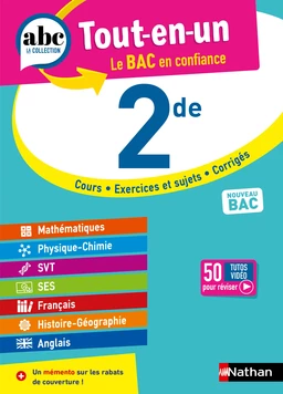 ABC Tout en un 2de - Toutes les matières Seconde 2024-2025 - Mathématiques, Physique-Chimie, SVT, SES, Français, Histoire-Géographie, Anglais - EPUB