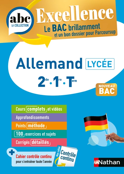 Allemand Lycée (2de, 1re, Terminale) - ABC Excellence - Bac 2025 - Enseignement commun - Cours complets, Notions-clés et vidéos, Points méthode, Exercices et corrigés détaillés - EPUB - Cécile Brunet, Noémie Keunebroek - Nathan