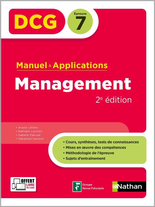 DCG 7 Management - Manuel et applications - Nouvelle édition à jour 2024 2025 - ePUB - Isabelle Pascual, Analie Littière, Sébastien Samson - Nathan