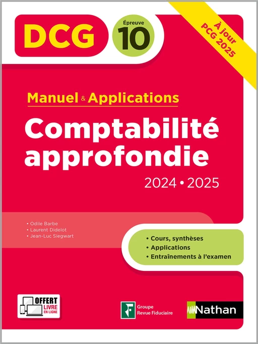 DCG 10 Comptabilité approfondie - Manuel et applications - Nouvelle édition à jour 2024 2025 - ePUB - Odile Barbe, Laurent Didelot, Jean-Luc Siegwart - Nathan